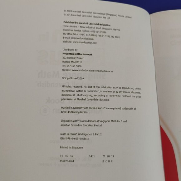 Math in Focus Kindergarten Student Workbook Book B Part 2 - Picture 5 of 5